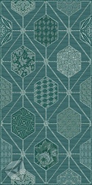 Декор для настенной плитки AZORI Devore Indigo Geometria 587162001 31,5*63 см