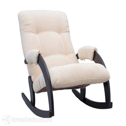 Кресло-качалка МекКо Неаполь Модель 11 (Венге-эмаль/Ткань Ваниль Verona Vanilla)
