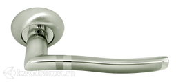 Дверная ручка Rucetti RAP 3 SN/CP белый никель/полированный хром