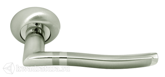 Дверная ручка Rucetti RAP 3 SN/CP белый никель/полированный хром