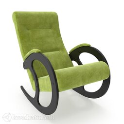 Кресло-качалка МекКо Неаполь Модель 3 (Венге-эмаль/Ткань Зеленый Apple Green)