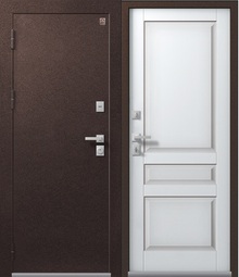 Дверь входная металлическая Центурион  T-2/1 Шоколадный муар / Кашемир белый