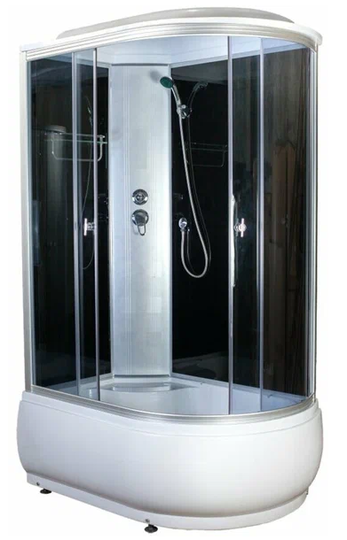 Душевая кабина AQUAPULSE 4006 D L grey black, 120*80 см