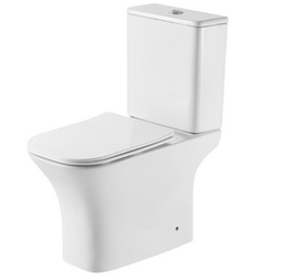 Унитаз напольный Grossman Classic GR-4464SQ-K26 безободковый,белый с тонкой крышкой,микролифт,смыв торнадо