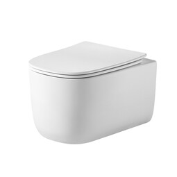 Унитаз подвесной Grossman Thin Rim GR-5605SQ тонкий ободок,белый с тонкой крышкой,микролифт,смыв торнадо