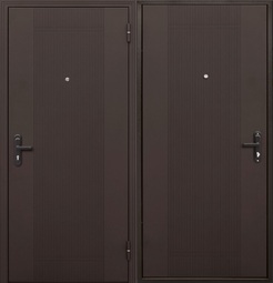 Дверь входная металлическая Е-Трейд 5 см мет/мет Штамп Медный Антик - Медный Антик