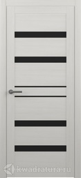 Межкомнатная дверь ALBERO Мегаполис Дрезден кипарис белый, стекло черное