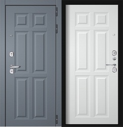 Дверь входная металлическая Двери Гуд SuperTermo Рубин Софт графит / Софт белый