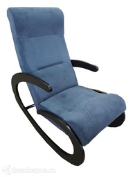 Кресло-качалка МекКо Неаполь Модель 1 (Венге-эмаль/Ткань Синий Verona Denim blue)