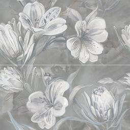 Панно для настенной плитки AZORI Opale Grey Flower 63*63 см 588912003