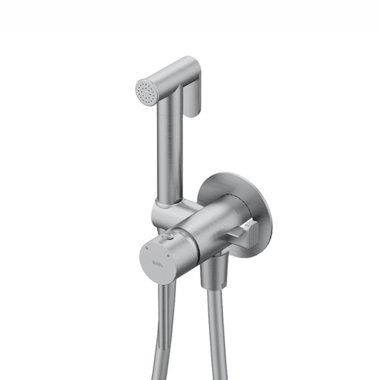 Встраиваемый смеситель Iddis Axes с гигиеническим душем, матовый хром, 005BCR0i08