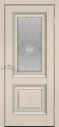 Межкомнатная дверь Velldoris (Веллдорис) ALTO 7 со стеклом Кристал Ясень капучино структурный - Молдинг ясень грей