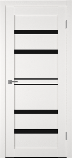 Межкомнатная дверь GreenLine Atum PRO X-26 MILKY WHITE (черное стекло)