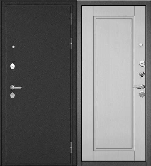Дверь входная металлическая Мастино Trust Mass 0 Антрацит букле - Дуб белый скандинавский