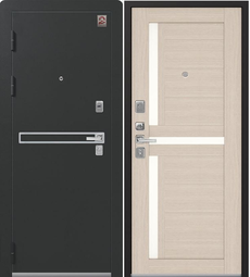 Дверь входная металлическая Центурион LUX-3 Чёрный муар - Лиственница светлая