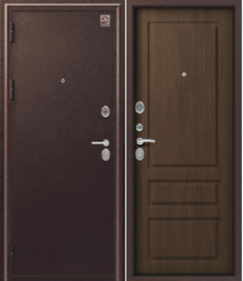 Дверь входная металлическая Центурион LUX-6 Медный муар - Дуб янтарный