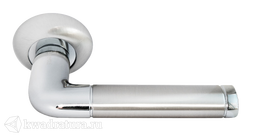 Дверная ручка Rucetti RAP 2 SN/CP белый никель/полированный хром