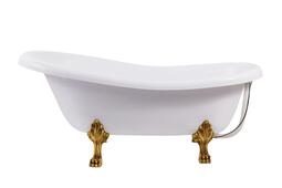 Каменная ванна Aqua de Marco Эдельвейс 170*78 см белая с золотыми ножками