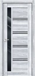 Дверь межкомнатная Velldoris (Веллдорис) Xline 1 Клён Айс, стекло чёрное лакобель