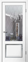 Межкомнатная дверь Сибирь Профиль Estetic E03 белая зеркало