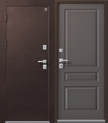Дверь входная металлическая Центурион  T-2/1 Шоколадный муар / Кашемир грей