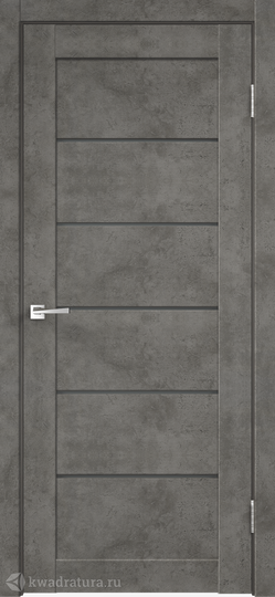 Межкомнатная дверь Velldoris (Веллдорис) Loft 1 бетон темно-серый, стекло графит серое