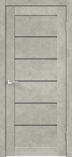 Межкомнатная дверь Velldoris (Веллдорис) Loft 1 бетон светло-серый, стекло графит серое