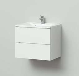 Тумба подвесная Итана Мишель 65 см, белая с умывальником Madera Milen