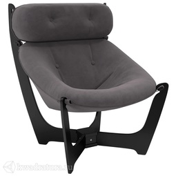 Кресло для отдыха МекКо Неаполь Модель 8 (Венге-эмаль/Ткань Темно-серый Verona Antrazite Grey)
