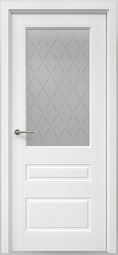 Межкомнатная дверь ALBERO Эмаль Классика-3 белый стекло мателюкс "Лорд матовое"