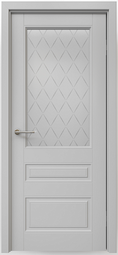 Межкомнатная дверь ALBERO Эмаль Классика-3 серый стекло мателюкс "Лорд матовое"