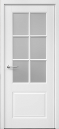 Межкомнатная дверь ALBERO Эмаль Классика-4 белый стекло мателюкс