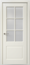 Межкомнатная дверь ALBERO Эмаль Классика-4 латте стекло мателюкс
