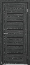 Межкомнатная дверь ALBERO Мальта черное дерево, стекло черное