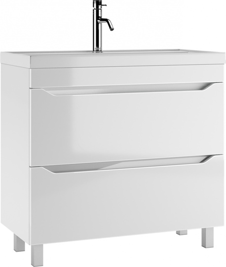 Тумба напольная ViMark Margo 80 с двумя ящиками и умывальником Alba 80