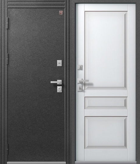 Дверь входная металлическая Центурион  T-2 Антрацит муар - Кашемир белый