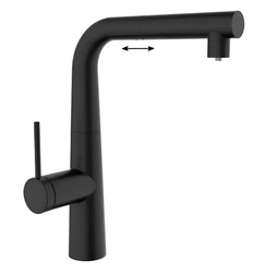 Смеситель для кухни Iddis Pure с фильтром и выдвижным изливом, черный матовый,PURBLPFi05N