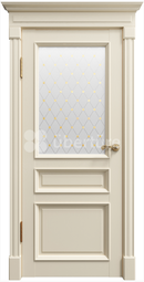 Дверь межкомнатная Uberture Rimini ПДО 80001 Серена керамик - наливной витраж с золотистым глиттером