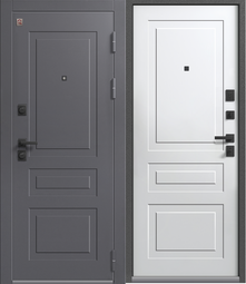 Дверь входная металлическая Центурион LUX-4 Антрацит муар + Софт маренго - Софт белый