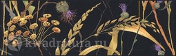 Бордюр для настенной плитки Kerama Marazzi Астория Птицы черный обрезной SSTA0312000R 25*8 см