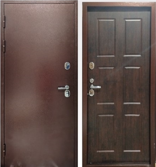 Дверь входная металлическая Прораб Протерма 11см Антик медь / Тиковое дерево