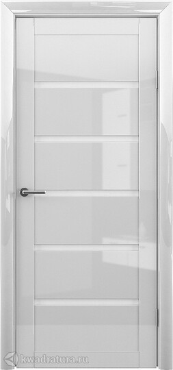 Межкомнатная дверь ALBERO Мегаполис Глянец Вена Белый, стекло белое