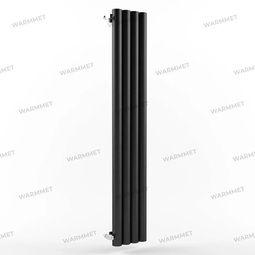 Трубчатый вертикальный радиатор WARMMET Power 76 V 4 секций, высота 750, ширина 316 черный