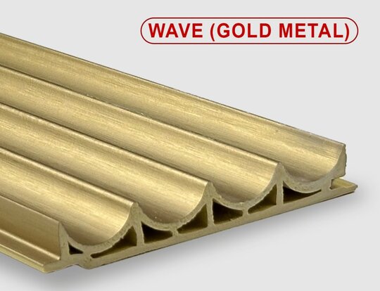 Бамбуковая панель Wave gold metal 100*2800*15